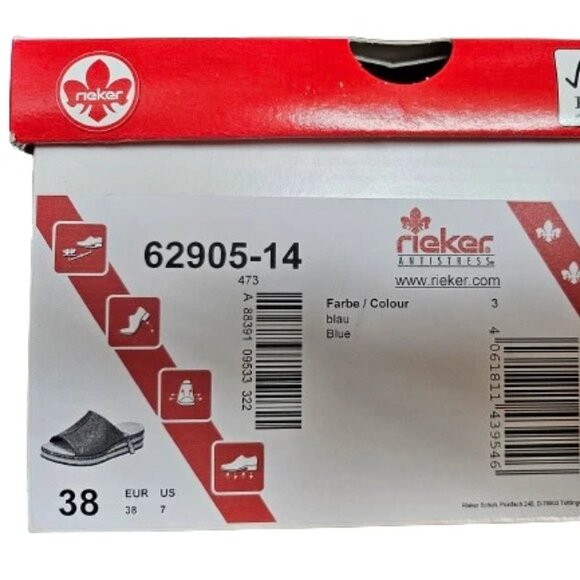 Women's Rieker 62905-14 Slide - Navy - Size 38 - Picture 2 of 4